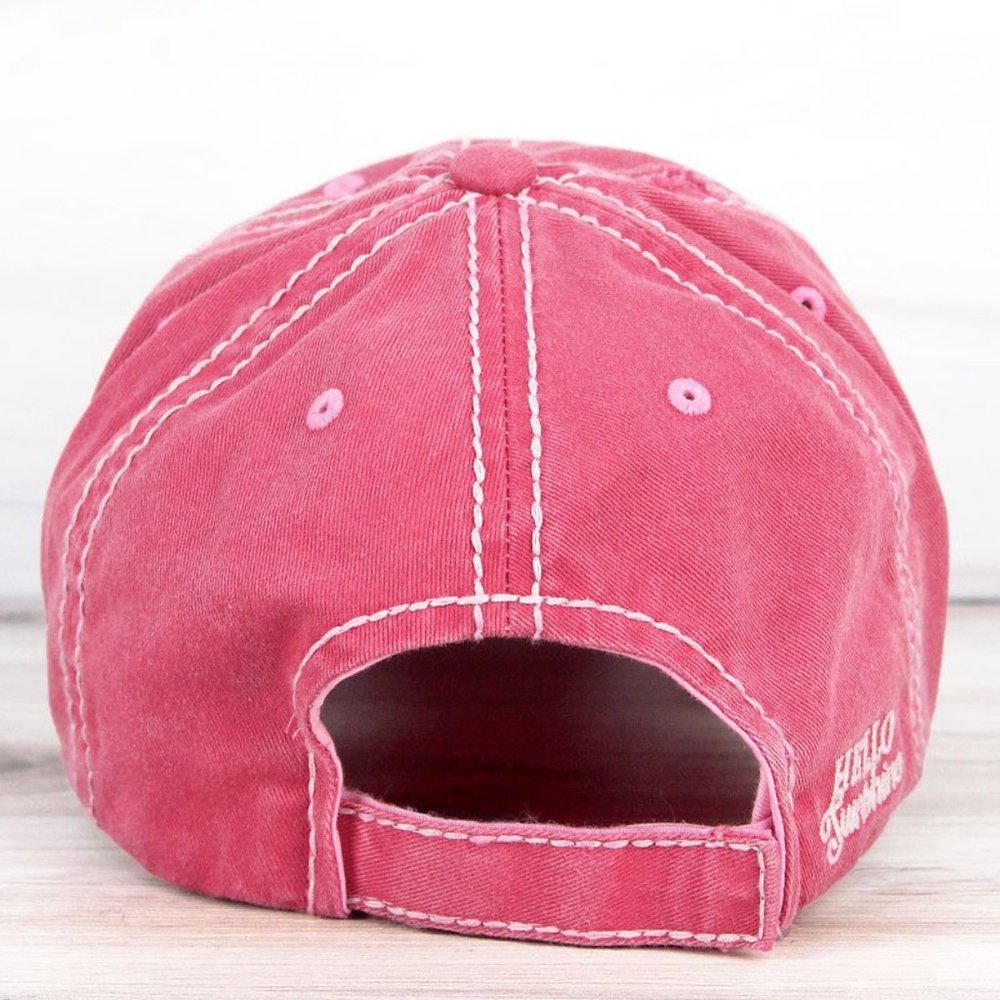 NWT Distressed Salmon Hello Cap - Picture 3 of 3